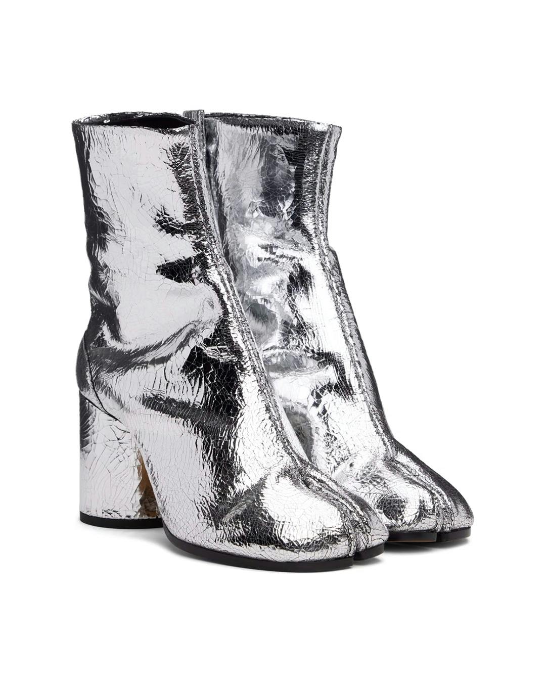 Maison Margiela – Silver Tabi Broken Mirror Boots
